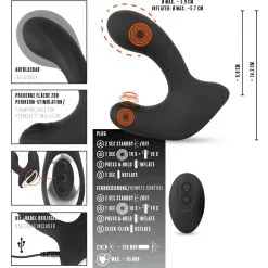Rebel Men's Gear RC Butt Plug With 3 Functions By Rebel - Wireless Remote Control 3 Motors For Intense Anal Pleasure -Sextoys voor hem Verkoop 05532710000 nor i 2