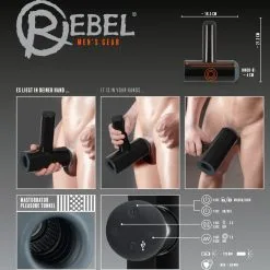 Rebel Men's Gear Masturbator With 2 Functions By Rebel