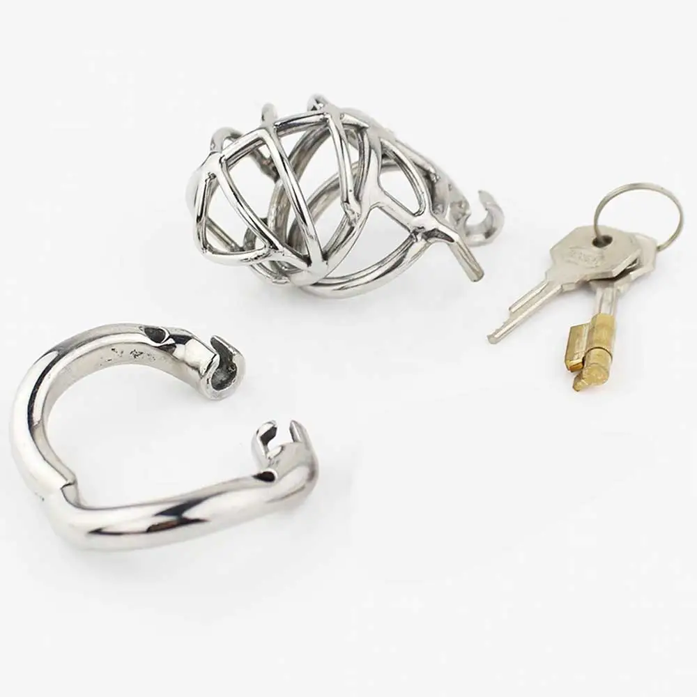 MAE-Toys Steel Open Chastity Cage With Cylinder Lock 4 MAE-Toys Steel Open Chastity Cage With Cylinder Lock - Afbeelding 2