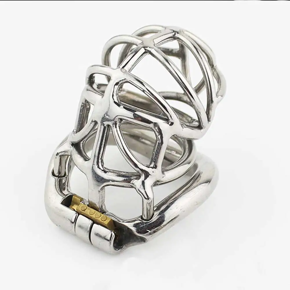 MAE-Toys Steel Open Chastity Cage With Cylinder Lock 5 MAE-Toys Steel Open Chastity Cage With Cylinder Lock - Afbeelding 3