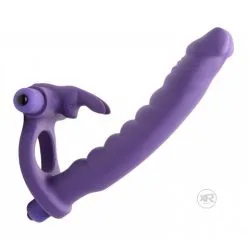 Strap-on Dildo Met Vibrerende Penisring 'Double Delight' Van You2Toys -Sextoys voor hem Verkoop Double Delight Dual Penetration Rabbit CockRing 2