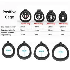 MAE-Toys Micro Chastity Device Super Light Double-Arc Equipped With 4 Rings -Sextoys voor hem Verkoop Micro chastity device 3D 2 2