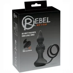 Rebel Men's Gear RC Buttplug Met Cock & Ball Ringen Van Rebel