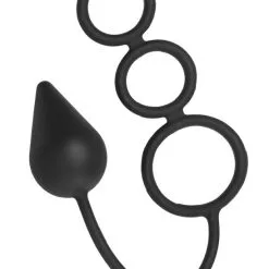 Master Series Silicone Tri Cock Ring With Anal Plug -Sextoys voor hem Verkoop Silicone Tri Cock Ring with Anal Plug 4 1
