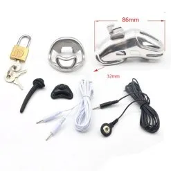 FM ElectroSex Stainless Steel E-Stim Chastity Device - Medium -Sextoys voor hem Verkoop e stim cb 5