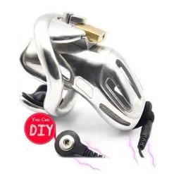 FM ElectroSex Stainless Steel E-Stim Chastity Device - Medium