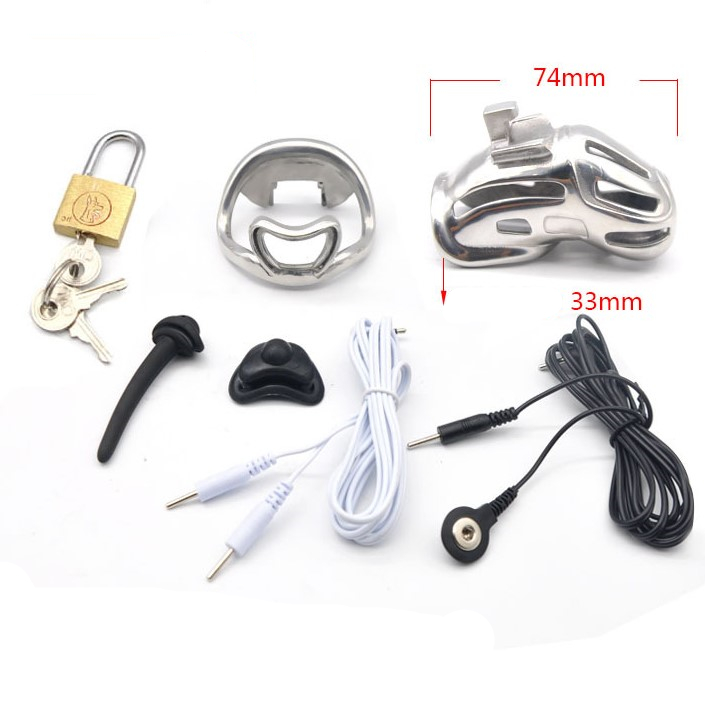 FM ElectroSex Stainless Steel E-Stim Chastity Device - Small 4 FM ElectroSex Stainless Steel E-Stim Chastity Device - Small - Afbeelding 2