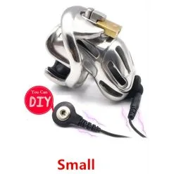 FM ElectroSex Stainless Steel E-Stim Chastity Device - Small