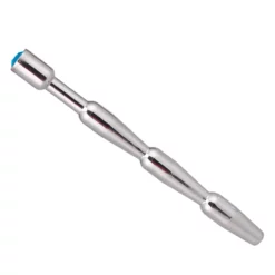 Stainless Steel 11.3 Cm Long Jewel Penis Head Plug Blue By MAE-Toys