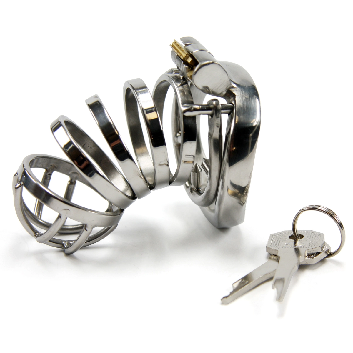 Stalen Kuisheidskooi Met Optionele Spike Ring Van MAE-Toys 4 Stalen Kuisheidskooi Met Optionele Spike Ring Van MAE-Toys - Afbeelding 2