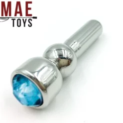 Stainless Steel Jewel Penis Head Plug Blue By MAE-Toys -Sextoys voor hem Verkoop mae sm 090b metal jewel penis head plug blue 24563 1