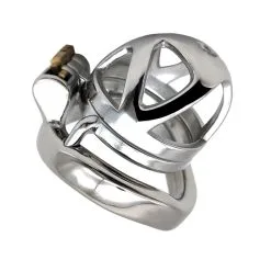 MAE-Toys Polished Stainless Steel Micro Chastity Cage With Cylinder Lock -Sextoys voor hem Verkoop micro chastity steel 1