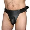 Saxos BDSM Toys Zwart Lederen Kuisheidsslip Met Afsluitbare Taille-gordel Van Saxos -Sextoys voor hem Verkoop os 0324 leather chastity belt 16576 1