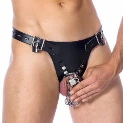 Kuisheid Slip Met Hangsloten En Metalen Kooi Van Rimba 7335 -Sextoys voor hem Verkoop ri 7335 chastity belt with padlocks and birdcage 25663