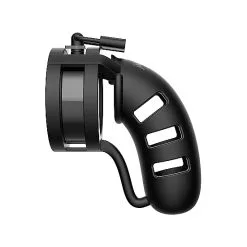 ManCage Chasitty Device Mancage Model 19 - Chastity - 4.5' - Sil Cage Ballsplitter - Zwart -Sextoys voor hem Verkoop showpicture 9 1 2