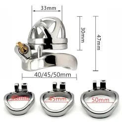 MAE-Toys Polished Stainless Steel Micro Chastity Cage With Cylinder Lock -Sextoys voor hem Verkoop steel micro chastity sizes