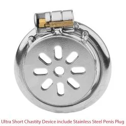MAE-Toys Ultra Korte Kuisheidskooi Met RVS Penis Plug -Sextoys voor hem Verkoop ultra short chastity device 2