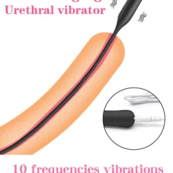MAE-Toys 10 Programma Zwarte Urethrale Siliconen Sound-Vibrator