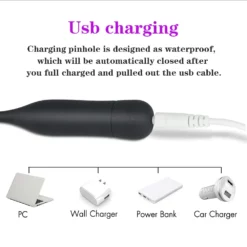 MAE-Toys 10 Programma Zwarte Urethrale Siliconen Sound-Vibrator -Sextoys voor hem Verkoop usb sound 2 1