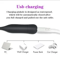 MAE-Toys 10 Programma Zwarte Urethrale Siliconen Sound-Vibrator -Sextoys voor hem Verkoop usb sound 2 4