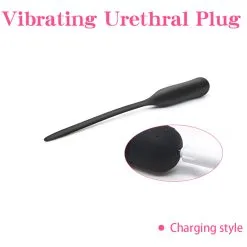 MAE-Toys 10 Programma Zwarte Urethrale Siliconen Sound-Vibrator -Sextoys voor hem Verkoop usb sound 3 4