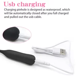 MAE-Toys 10 Programma Zwarte Urethrale Siliconen Sound-Vibrator -Sextoys voor hem Verkoop usb sound 7 1